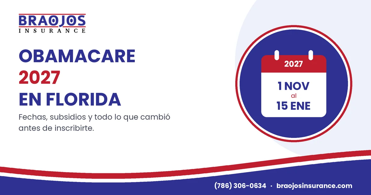 Obamacare 2027 en Florida: inscripción del 1 de noviembre al 15 de enero - Braojos Insurance